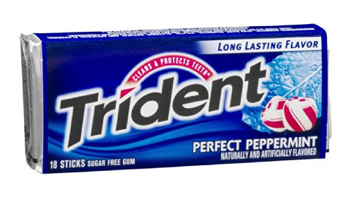 Trident Perfect Peppermint Sugar Free Gum Case of 12