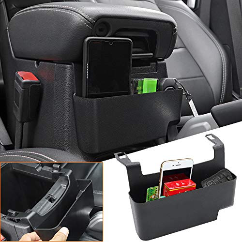 YOCTM Front Center Console Organizer Tray for Jeep Wrangler JL JT Armrest Storage Box Accessories Fits 2018 2019 2020 2021 JLU Sports Sahara Freedom Rubicon X Unlimited Gladiator Black