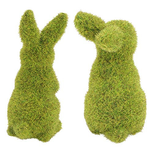 Cabilock 2pcs Moss Bunny Decor Easter Turf Grass Rabbit Flocked Animal Figurines Easter Tabletop Ornament for Home Garden Yard Office Decoration Cabilock 2pcs Moss Bunny Decor Easter Turf Grass Rabbit Flocked Animal Figurines Easter Tabletop Ornament for Home Garden Yard Office Decoration