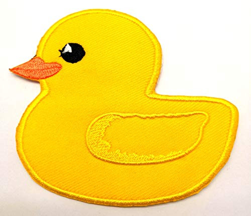 Powerwolf2008 Yellow Duck Ducky Retro Boho 70s Kids Fun Embroidered Applique Iron-on Patch New DIY Patches Cute Applique Sew Iron on Heavy Patch Bags Jackets Jeans Vest Rock Band Music