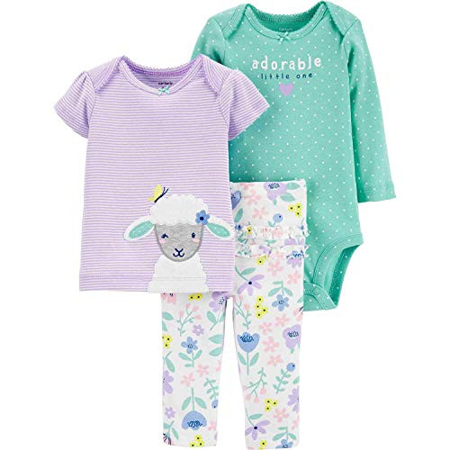 Carter's 3-Piece Girls Little Character Set Multi/Sheep, Newborn