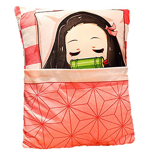FRIUSATE Anime Demon Slayer Kimetsu no Yaiba Plush Pillow Cushion Cartoon Soft Stuffed Plush Doll ToyKamado Nezuko