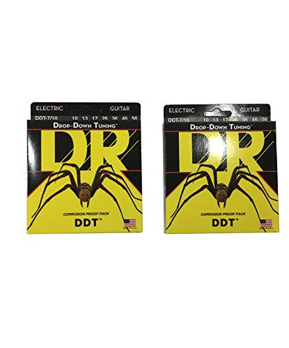 DR Guitar Strings Electric DDT 7-String Drop Down Tuning 10-56 2 Pack