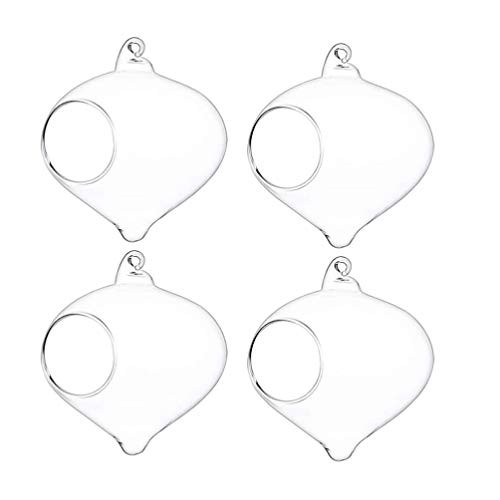 BESPORTBLE 4pcs Hanging Glass Globe Plant Terrariums Glass Teardrop Terrarium Holder Air Plants Wall Containers for Candle Succulent Tillandsia