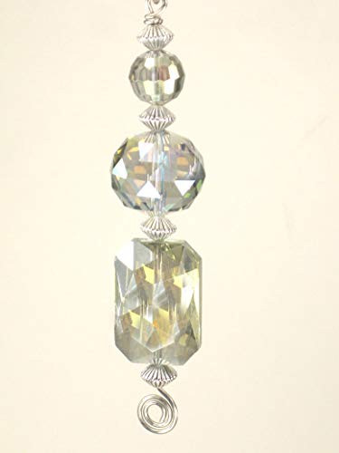 Exquisite Multi-Faceted Green Glass Ceiling Fan Pull / Light Pull Chain