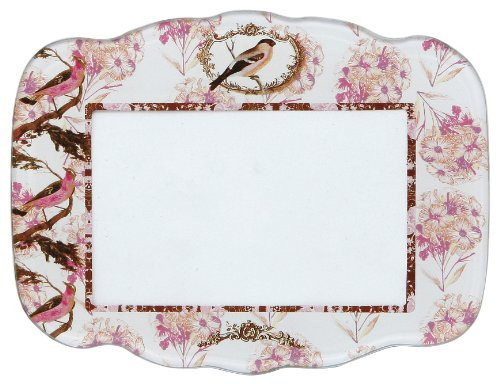 C.R. Gibson CID Pear Glass Photo Frame, Birds of Fancy, 4 by 6-Inch