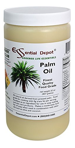 Palm Oil - 1 Quart - 32 oz - RSPO Certified - Sustainable - Food Grade - Kosher - Not Hydrogenated - safety sealed HDPE container with resealable cap