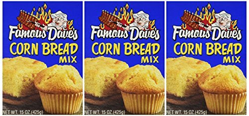 Famous Dave's, Corn Bread Mix, 15oz Box Pack of 3 - SET OF 2