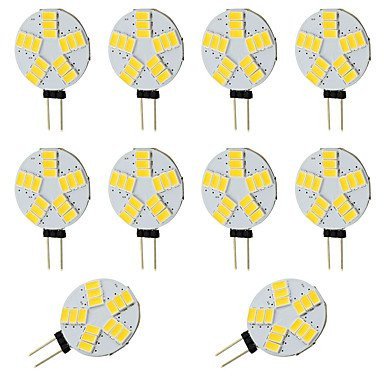 WELSUN Bright Round G4 LED Bulb 3W 15 SMD 5730 for Car RV Indoor Warm / Cool White 12V DC10 pieces  Light Source Color  Warm White