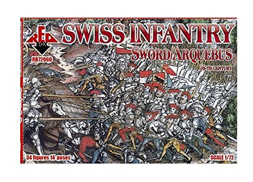 Red Box Figures Swiss Infantry Sword/Arquebus XVI Century 34 Figures 1/72 Scale