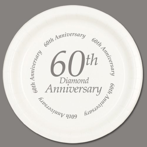 60TH Anniversary Dinner Plate 8/PKG by Partypro