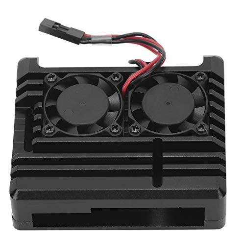 Cool Design Aluminum Alloy Protective Box Efficient Enclosure Box Cooling Case Armor Case Kit with Dual Fans Compatible with Raspberry Pi 3Aplus