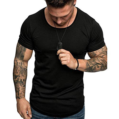 YOMXL Athletic Men's Performance Cotton Short Sleeve T-Shirt Classic Basic Solid Color Ultra Soft T-Shirt Black YOMXL Athletic Men's Performance Cotton Short Sleeve T-Shirt Classic Basic Solid Color Ultra Soft T-Shirt Black