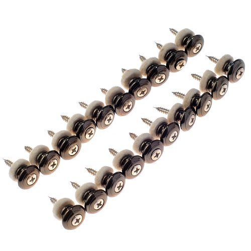 20pcs Mushrooms Head Guitar Strap Buttons Strap Locks Black Guitar Parts