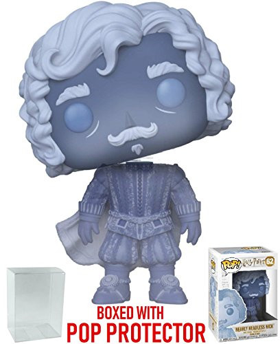 Funko Pop! Movies: Harry Potter - Nearly Headless Nick (Blue Translucent) Vinyl Figure (Bundled with Pop Box Protector Case)