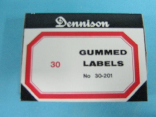 Dennison, No. 30-201, Red Bordered Labels, Gummed Labels, 2 1/2inch  x 1 1/2inch , 30 /Box,L Sold Individually
