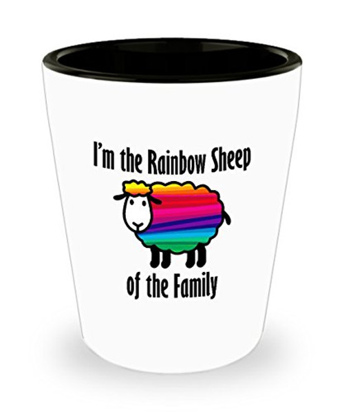 Rainbow Sheep of the Family Gay Pride Fun Shot Glass Gift LGBT Lesbian Trans Transgender Parade Resist Love Wins Rainbow Sheep of the Family Gay Pride Fun Shot Glass Gift LGBT Lesbian Trans Transgender Parade Resist Love Wins