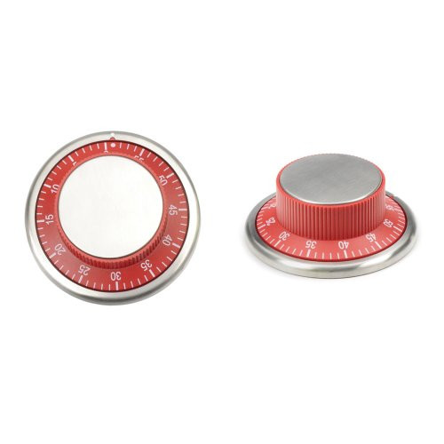 RSVP Endurance Stainless Steel Easy Read Kitchen Timer, Red