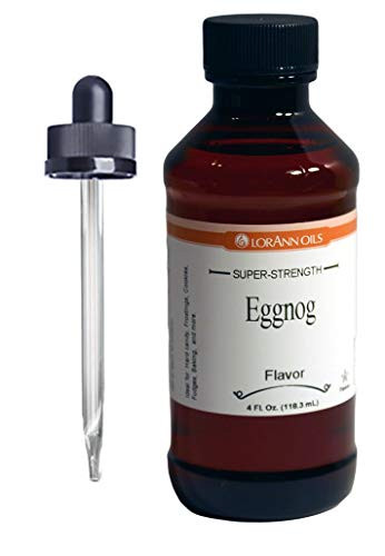 LorAnn Eggnog Super Strength Flavor, 4 ounce bottle - Includes a threaded Glass Dropper