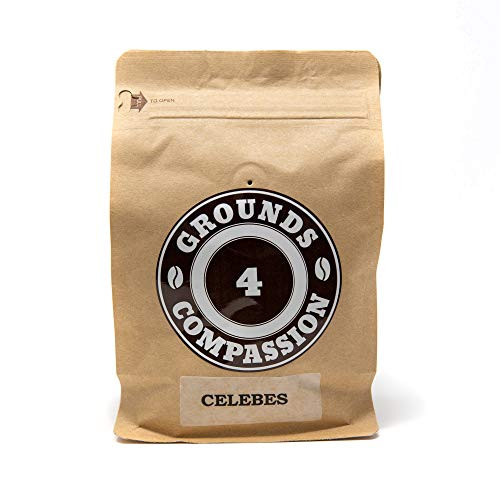 Grounds 4 Compassion Celebes Kalossi Sulawesi Single Origin Dark Roast Ground Coffee - 12 Ounce Celebes Kalossi