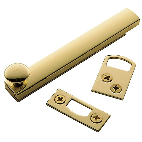 Baldwin Estate 0322.030 General Purpose Solid Brass Surface Bolt in Polished Brass, 4"