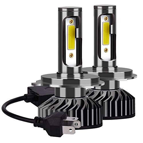 7200Lm Compact LED Headlight Bulbs 9004 High-Low, 6000K Bright White All-in-One COB Direct Replacement Kit