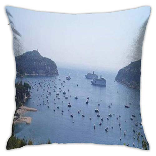 BJfuda Throw Pillow Covers 18x18 Inches,Square Decorative Throw Pillow Cases for Sofa Bedroom Car Villefranche Sur Mer
