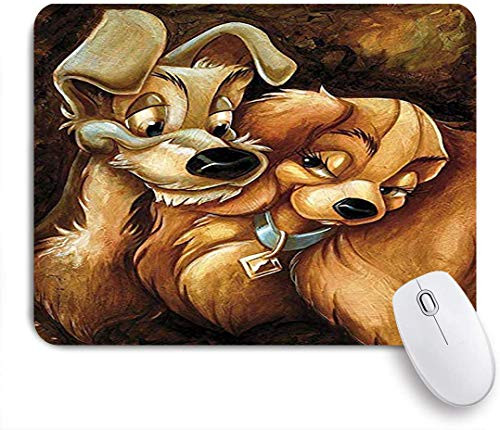 KGSPK Mousepad Gaming Mouse Pad,Dog Painting The Tramp and Lady,9.5inch x7.9inch  Non Slip Rubber Base Mouse mats Customized for Office Home Working Studying Computer Desk Decor latop Mouse mat