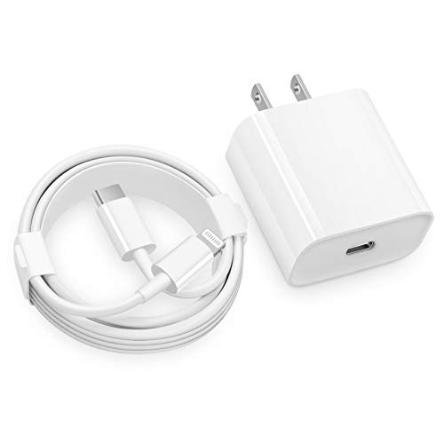 iPhone Fast Charger -Apple MFi Certified - 20W USB C Fast Wall Charger with 6FT C to Lightning Cable Type C Charger Adapter for iPhone 12/12 Mini/12 Pro/12 Pro Max/11 Pro Max/XS Max/XS/XR/X,iPad Pro