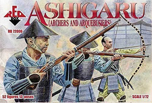 PLASTIC MODEL FIGURES Ashigaru Archers and Arquebusiers 1/72 RED BOX 72006