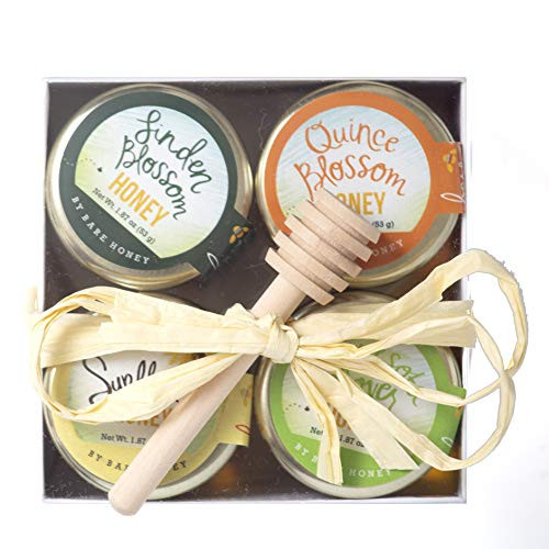 Bare Honey  Pure Varietal Honey Gift Set  4 x 1.87 oz Glass Jars