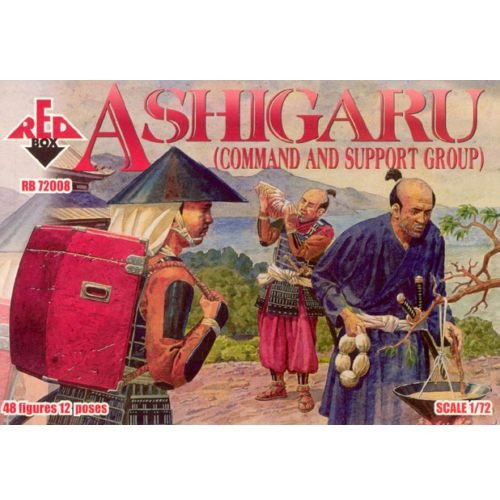 Plastic Model Figures Ashigaru Command and Support Group 1/72 RED Box 72008