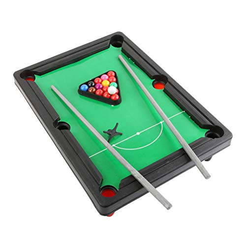 Toyvian Mini Table Pool Set Miniature Billiard Table Snooker Game Indoor Toy for Kids Adults