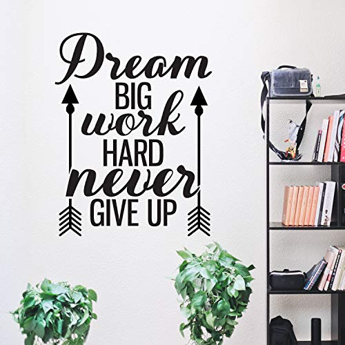 Motivational Wall Decal  Dream Big Work Hard Never Give Up  Extra Large 29 in x 22 in Wall Quote Sticker  Inspirational Vinyl Lettering Art for Home or Office Decor  Inspiration and Motivation Motivational Wall Decal  Dream Big Work Hard Never Give Up  Extra Large 29 in x 22 in Wall Quote Sticker  Inspirational Vinyl Lettering Art for Home or Office Decor  Inspiration and Motivation