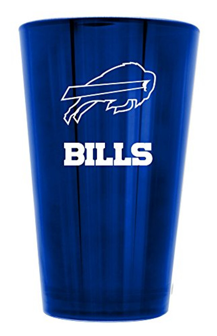 NFL Buffalo Bills 16oz Glass Glacier Highball with Solid Finish NFL Buffalo Bills 16oz Glass Glacier Highball with Solid Finish