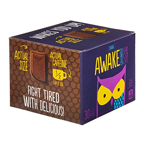 AWAKE Caffeinated Chocolate Energy Bites, Dark Chocolate, 30Count