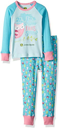 John Deere Girls' Toddler PJ, Seafoam, 4T