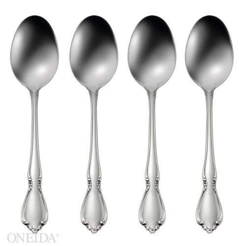 Oneida Chateau Fine Flatware Dinner Spoons, Set of 4, 18/10 Stainless Steel