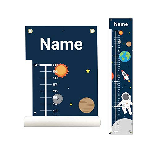 Personalized Kids Canvas Growth Chart, Kids Height Chart, Growth Chart Banner, Astronaut, Space