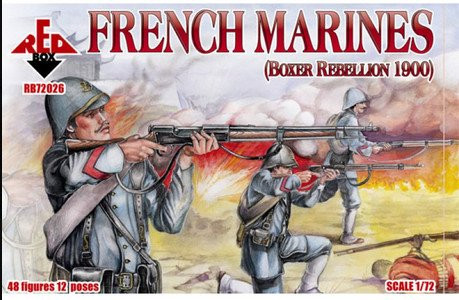 Plastic Model Figures French Marines 1900 48 Figures in 12 Poses 1/72 RED Box 72026