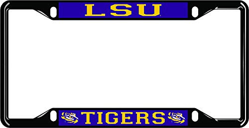 Elite Fan Shop LSU Tigers License Plate Frame Black