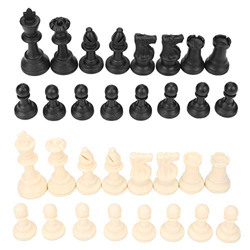 iFCOW Chess Set Board Games, Plastic International Chess Pieces Standard Tournament Chessmen Black White with Bottom Lint iFCOW Chess Set Board Games, Plastic International Chess Pieces Standard Tournament Chessmen Black White with Bottom Lint