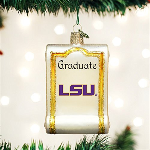 Old World Christmas Collegiate Diploma Glass Ornament LSU Tigers Old World Christmas Collegiate Diploma Glass Ornament LSU Tigers