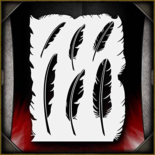 Feathers AirSick Airbrush Stencil Template