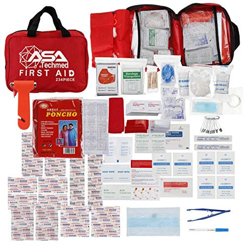 ASATECHMED 234 Piece First Aid Kit Compact, Lightweight for Emergencies at Home, Workplace, Outdoors, Car, Camping, Sports, Hiking  and  Survival, Fully Stocked First Aid Kit