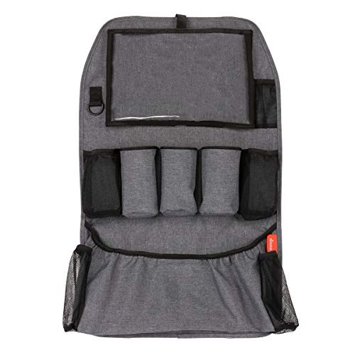 Diono Stow 'n Go XL Car Back Seat Organizer for Kids, Kick Mat Back Seat Protector, with 7 Storage Pockets, 2 Drinks Holders, Water Resistant, Durable Material, Black