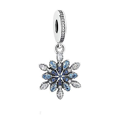 ABAOLA Sparkling Snowflakes Charm 925 Sterling Silver Christmas Beads fit for Fashion Charms Bracelet and Necklace Blue Snowflakes Dangle ABAOLA Sparkling Snowflakes Charm 925 Sterling Silver Christmas Beads fit for Fashion Charms Bracelet and Necklace Blue Snowflakes Dangle