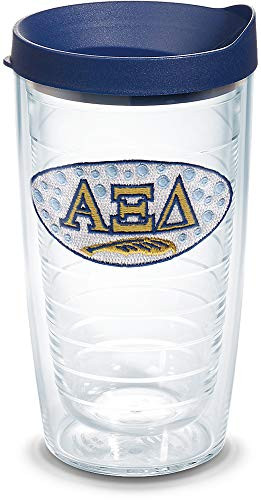 Tervis 1076194 Sorority - Alpha Xi Delta Tumbler with Emblem and Navy Lid 16oz, Clear