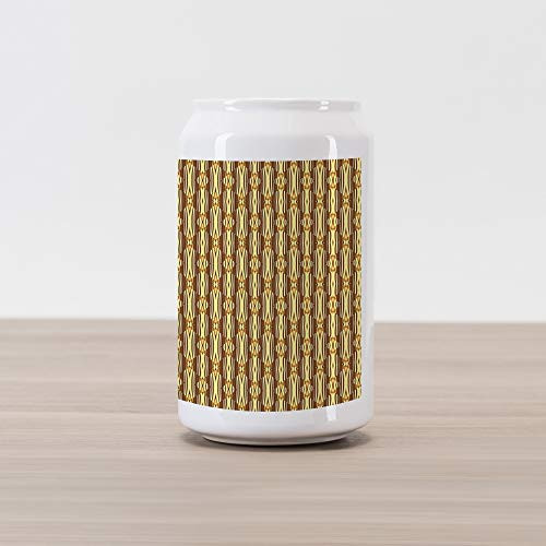 Ambesonne Abstract Cola Can Shape Piggy Bank, Geometric Curved Stripes with Rhombus Motifs Oriental Inspirations, Ceramic Cola Shaped Coin Box Money Bank for Cash Saving, Pale Yellow Brown Ambesonne Abstract Cola Can Shape Piggy Bank, Geometric Curved Stripes with Rhombus Motifs Oriental Inspirations, Ceramic Cola Shaped Coin Box Money Bank for Cash Saving, Pale Yellow Brown