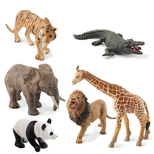 Siimkenzzi Forest Animals Figures, Woodland Creatures Figurines, Jungle Safari Animal Toy Playset Miniature Toys Cake Toppers Animal Figurines Toys Set Preschool Educational Figures for Kids Toddler